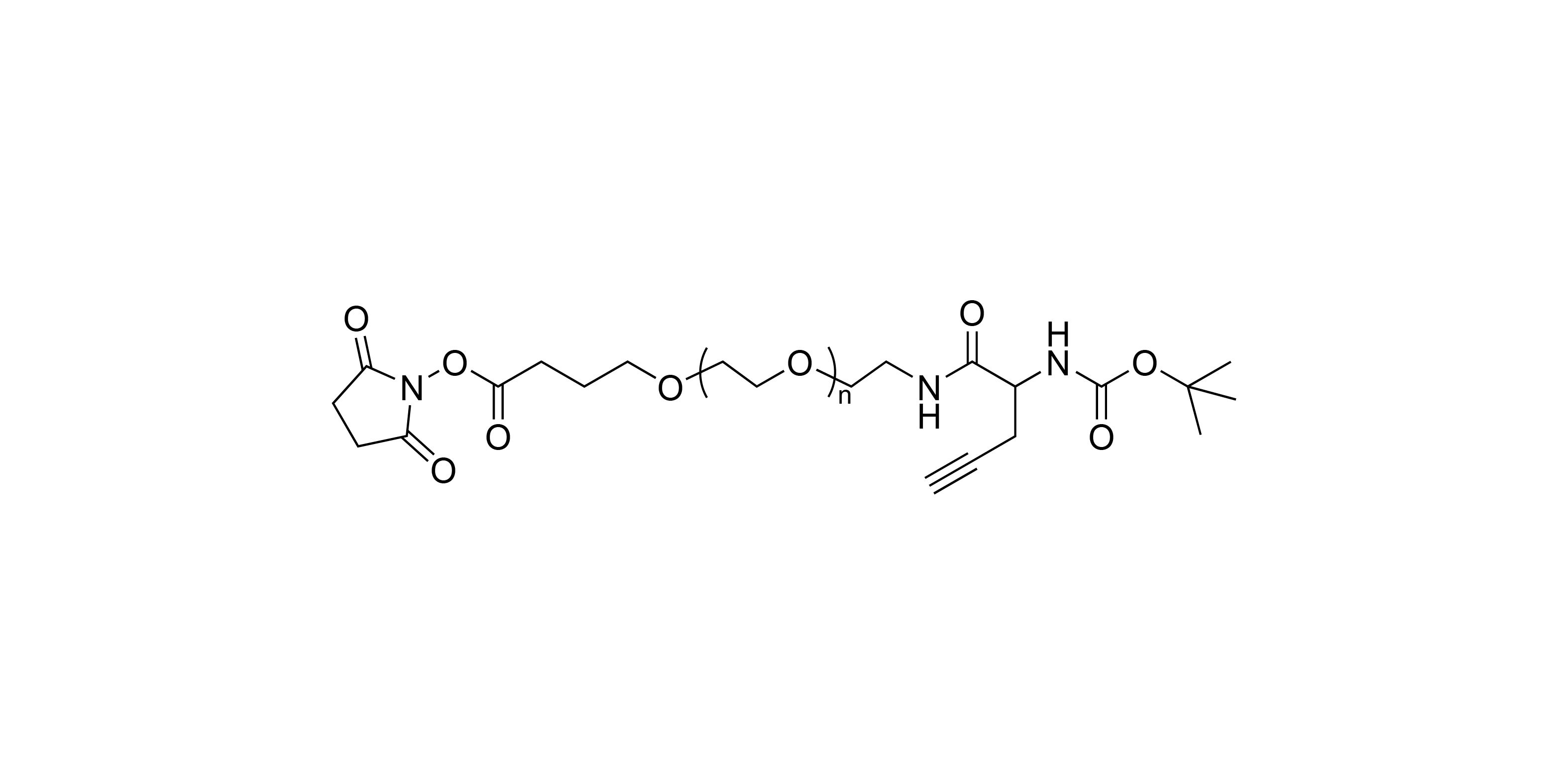 alpha-Succinimidyl ester-omega-(N-t-Butyloxycarbonyl-L-propargyl-glycinyl) poly(ethylene glycol)