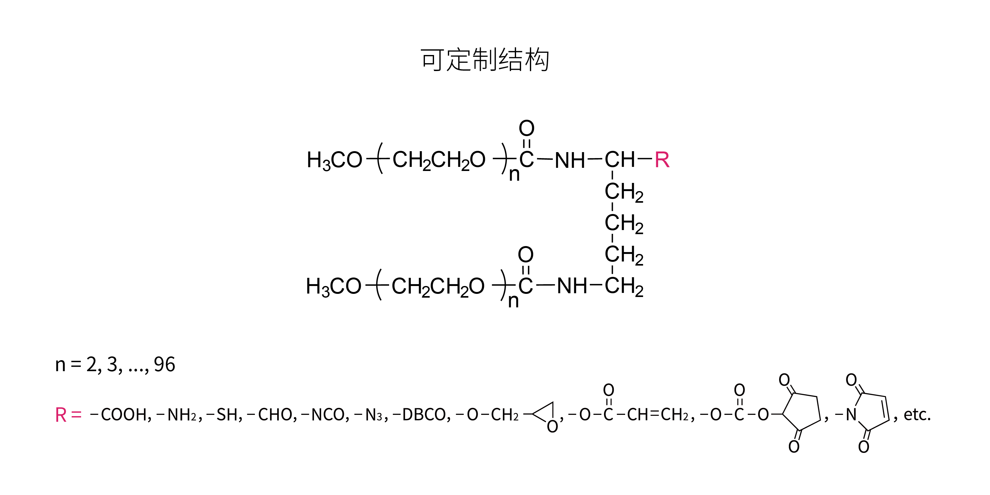 单分散两臂V型单官能化PEG（LYS）