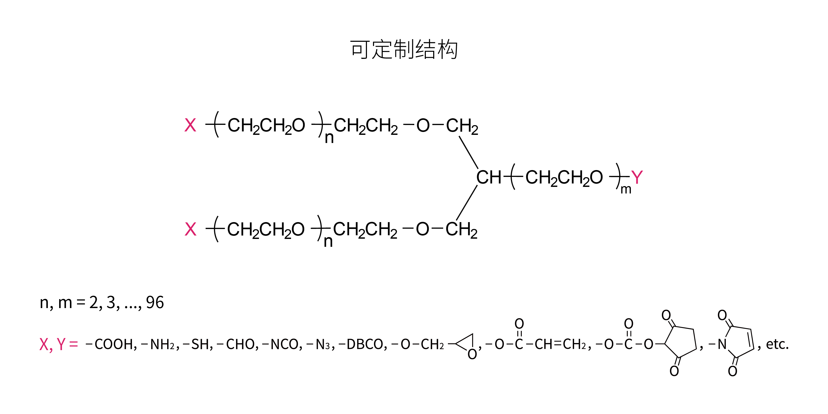 单分散三臂Y型异端官能化PEG